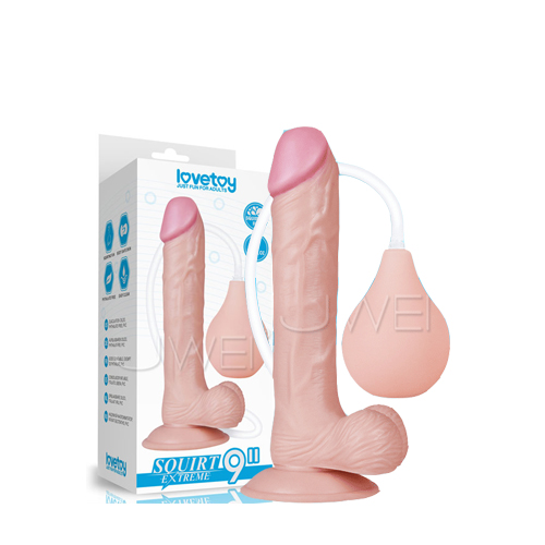 Lovetoy|Squirt Extreme Dildo 大容量強力射精吸盤式擬真老二按摩棒-9吋