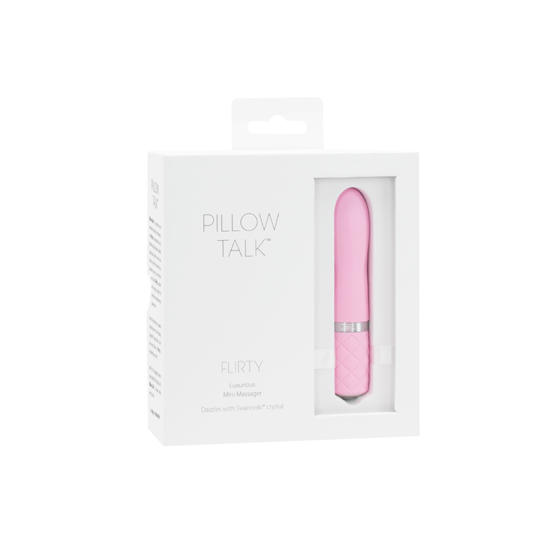 Pillow Talk |枕邊私語 FLIRTY 浮逗 施華水鑽 迷你防水靜音按摩棒 粉色
