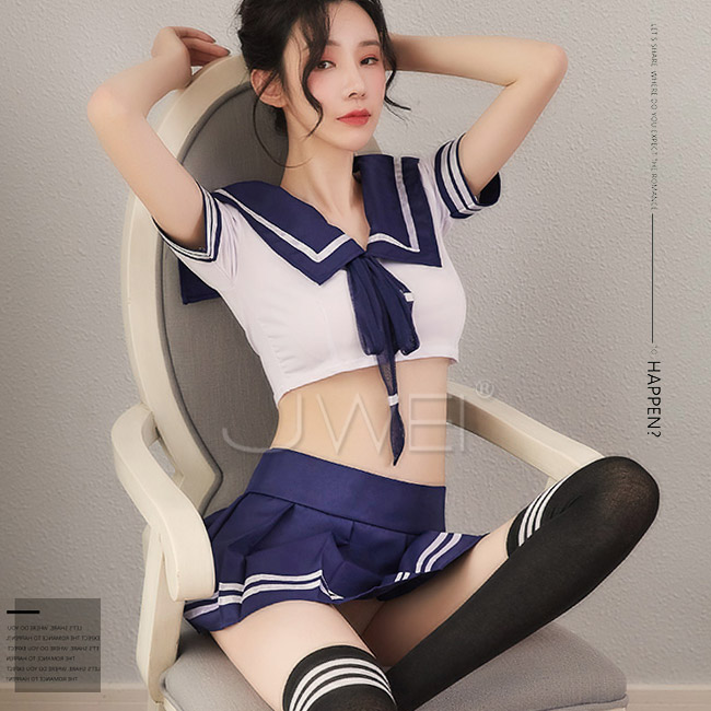 萌愛守則.分體式清純水手服學生套裝三件組