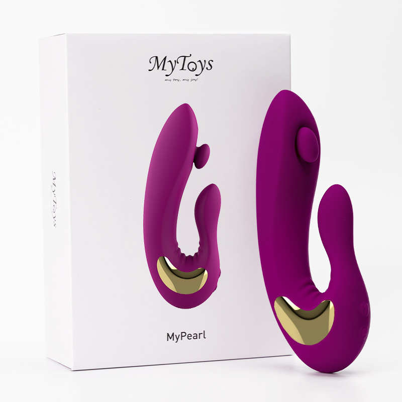 ◆售完斷貨◆Mytoys｜德國 MyPearl 愛珠柔軟頂頂棒 雙點刺激 電動按摩棒 - 調情紫