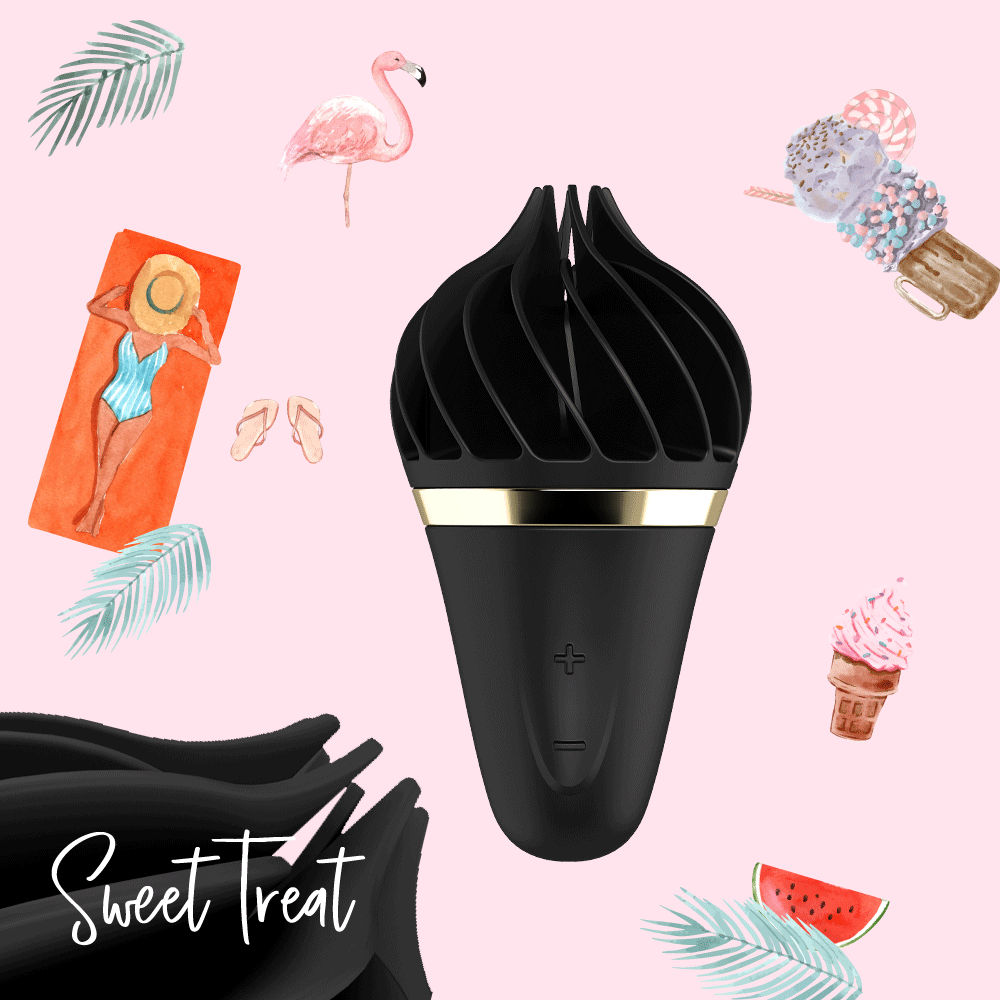 Satisfyer|德國 Sweet Treat 轉轉小甜筒震動器 跳蛋 - 黑色