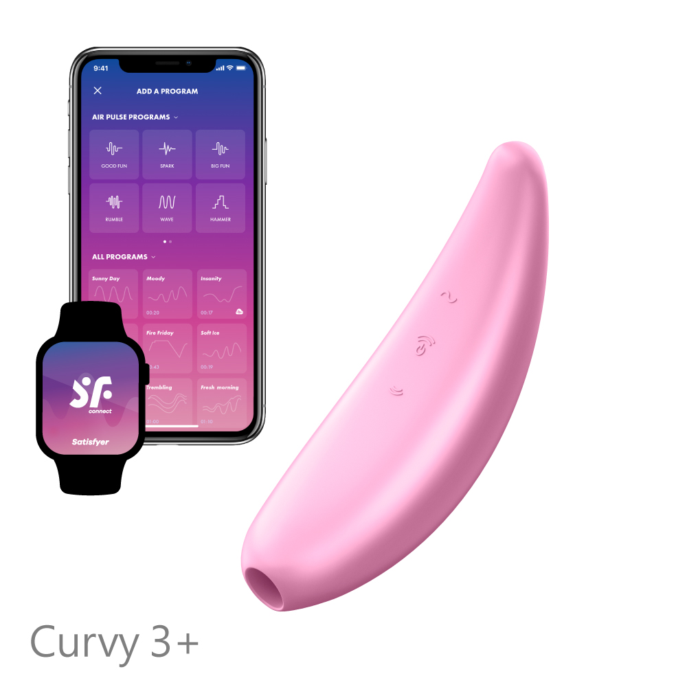 Satisfyer|德國 Curvy 3 智能吸吮陰蒂震動器 吸吮跳蛋 - 粉