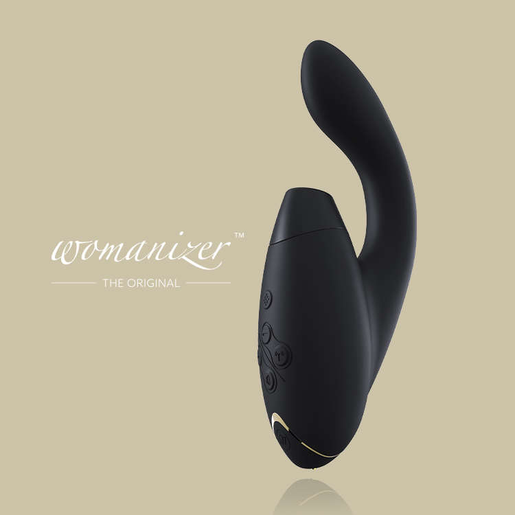 Womanizer|Duo 玩美女人 吸吮愉悅器 吸吮電動按摩棒 - 黑
