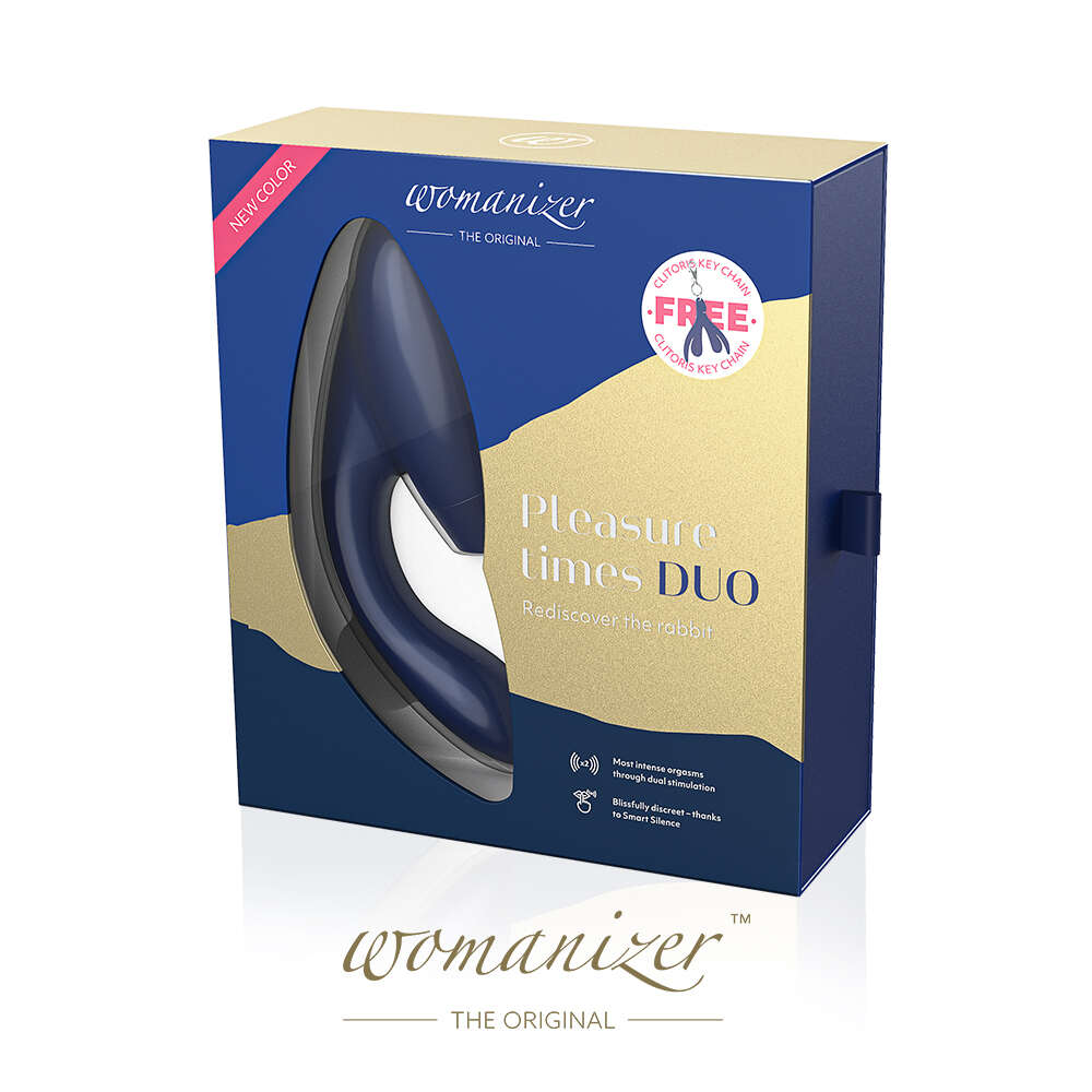 Womanizer|德國 DUO 震動 吸吮愉悅器 電動跳蛋 - 藍